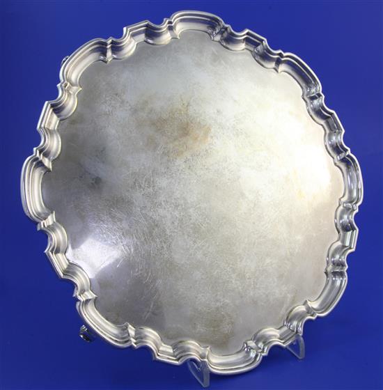 A 1930s silver salver, 29 oz.